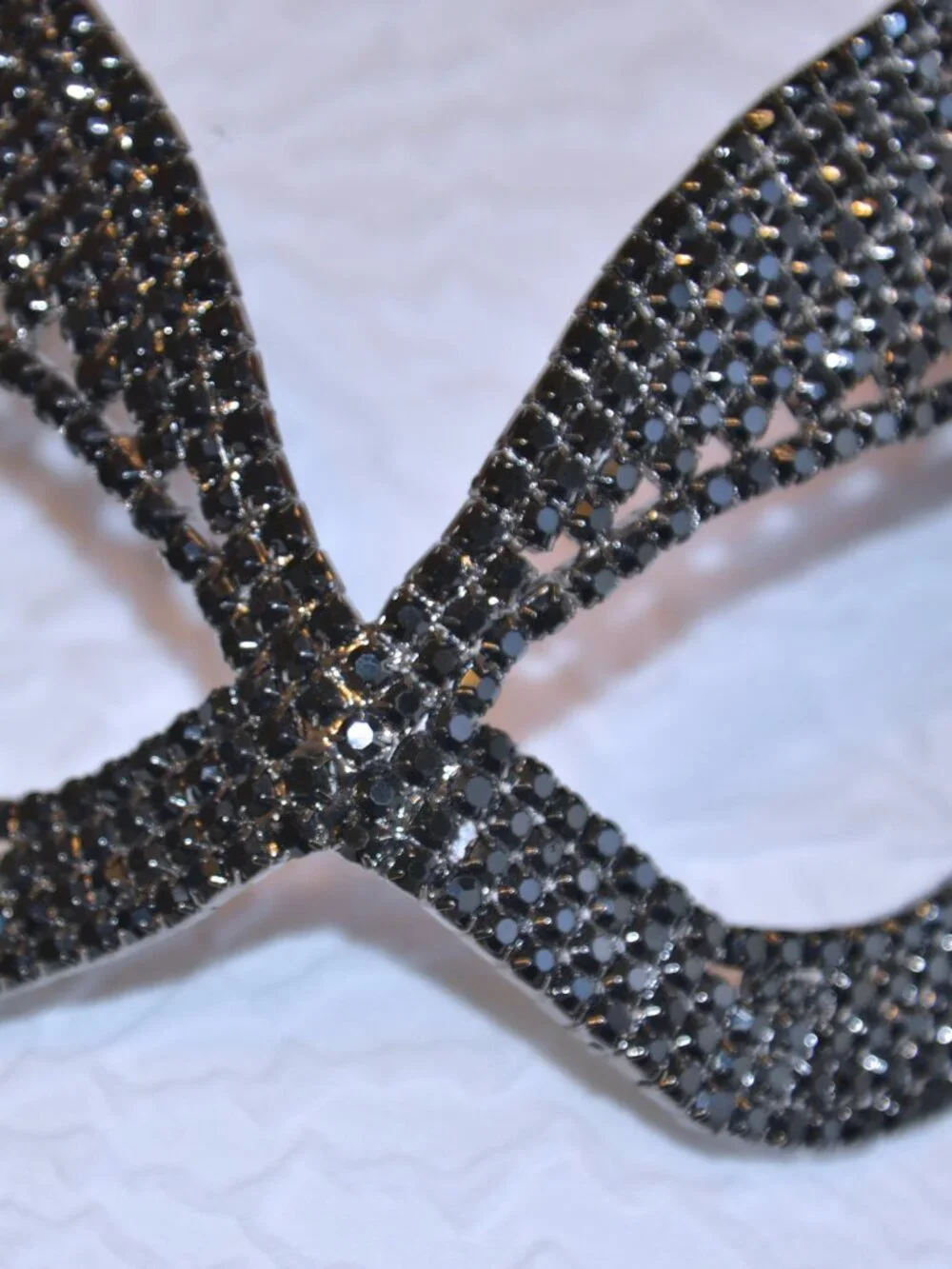 Catwoman Black Rhinestone Mardi Gras Mask